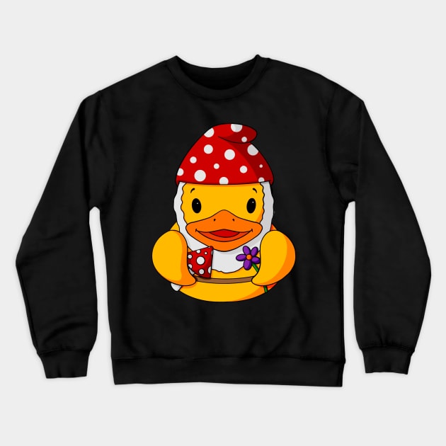 Gnome Rubber Duck Crewneck Sweatshirt by Alisha Ober Designs